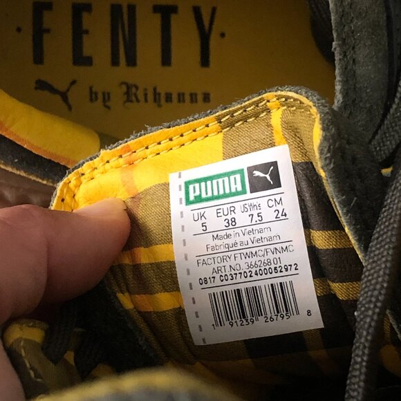 NWOB Puma x Rihanna Fenty Womens 7.5 Green Suede Leather Cleated Creeper Lace-Up - Picture 11 of 11